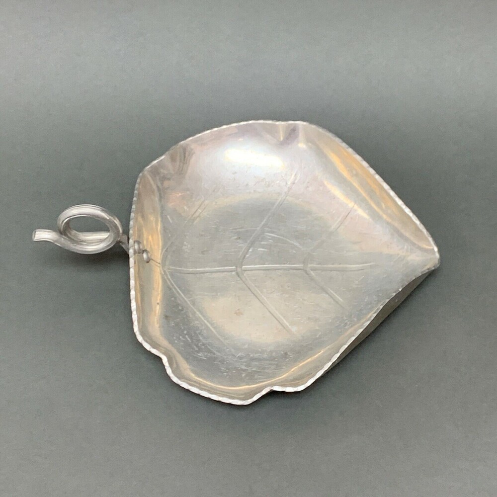 Buenilum Aluminum Leaf Serving Tray Hand Wrought Hammered 9 x 7 3/8 x 3 high